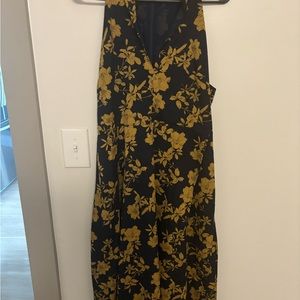 Dillard maxi dress - navy and gold flower details